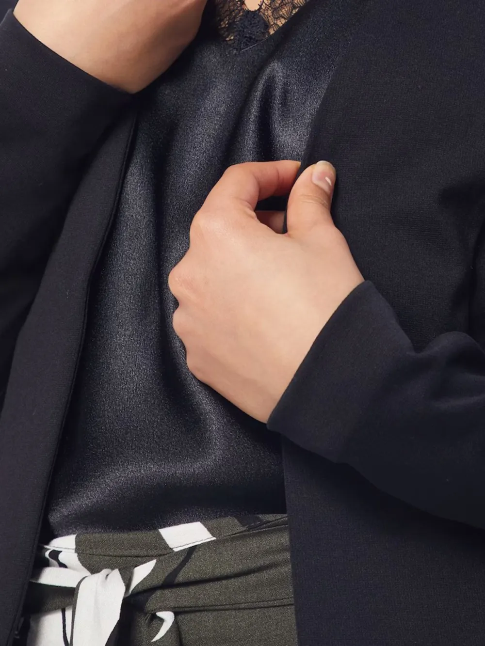 Plain Colored Collarless Blazer