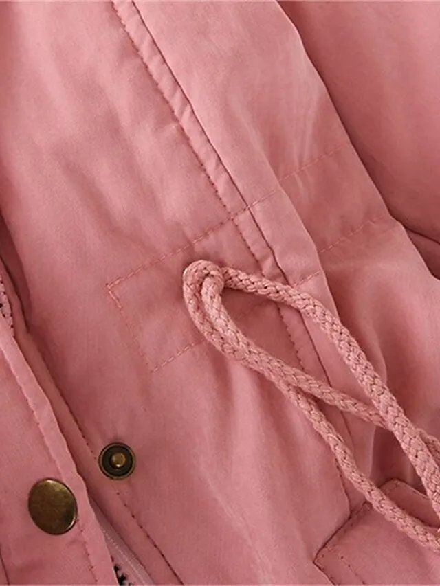 Women's Winter Coat Fleece Lined Parka Thermal Warm Windproof Puffer Jacket with Pocket Hooded Heated Jacket Fall Outerwear Drawstring Outdoor Street Fashion Casual Outerwear