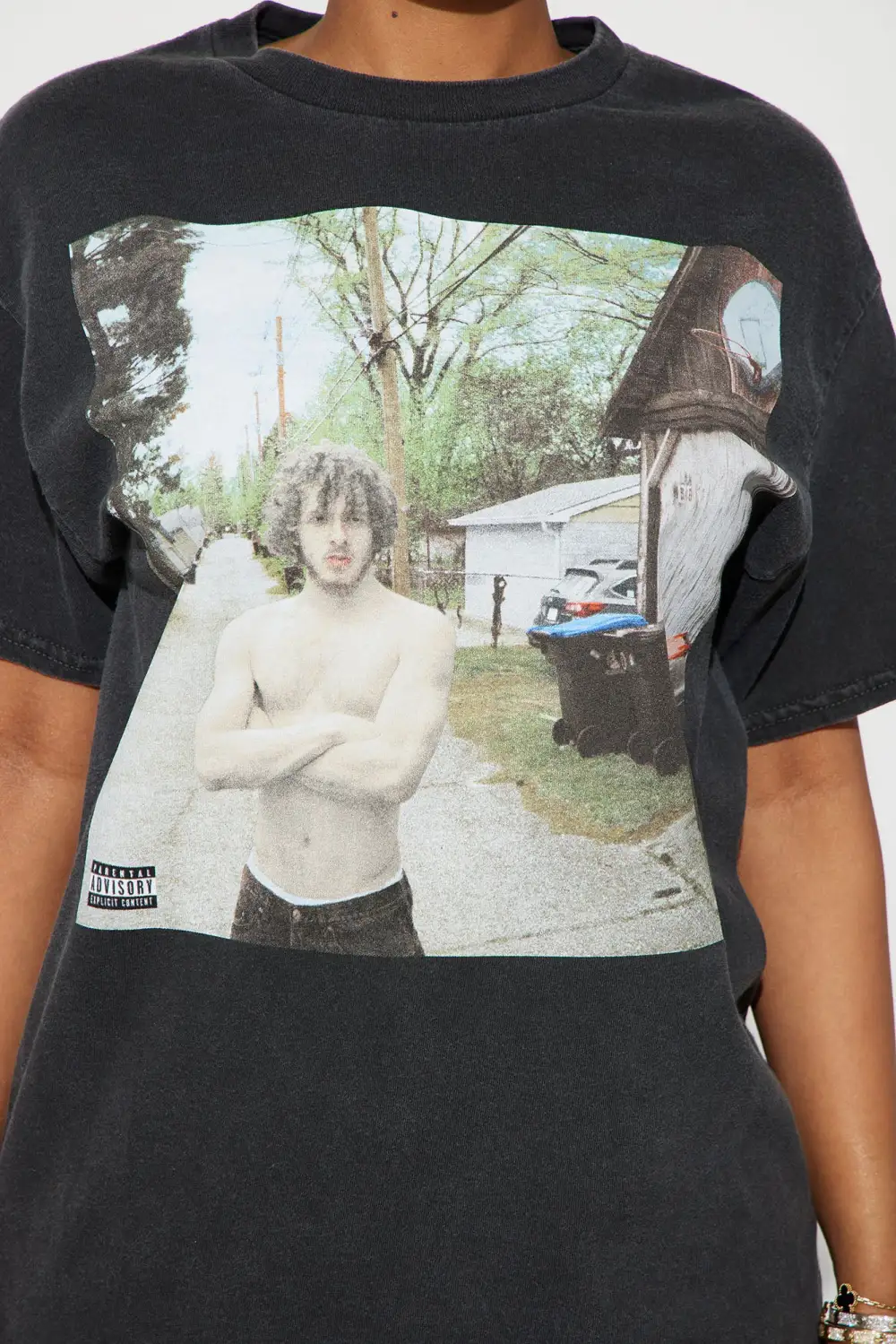 Whats Poppin Washed Tshirt - Black Wash