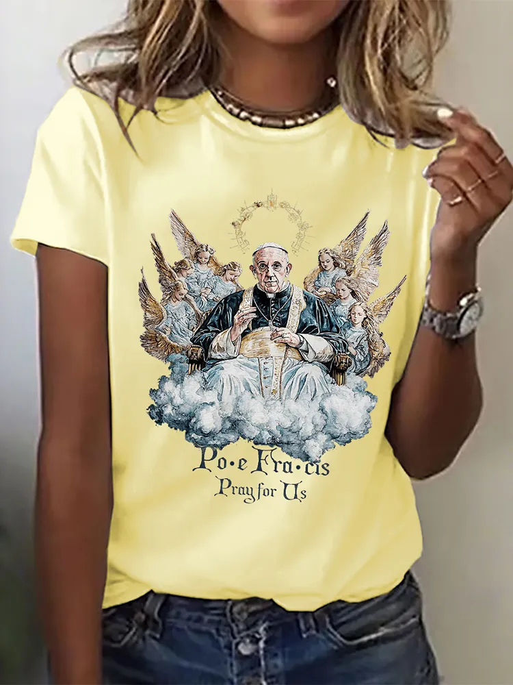 Women's Love And Mercy For All Print Short Sleeve Round Neck Cotton T-Shirt