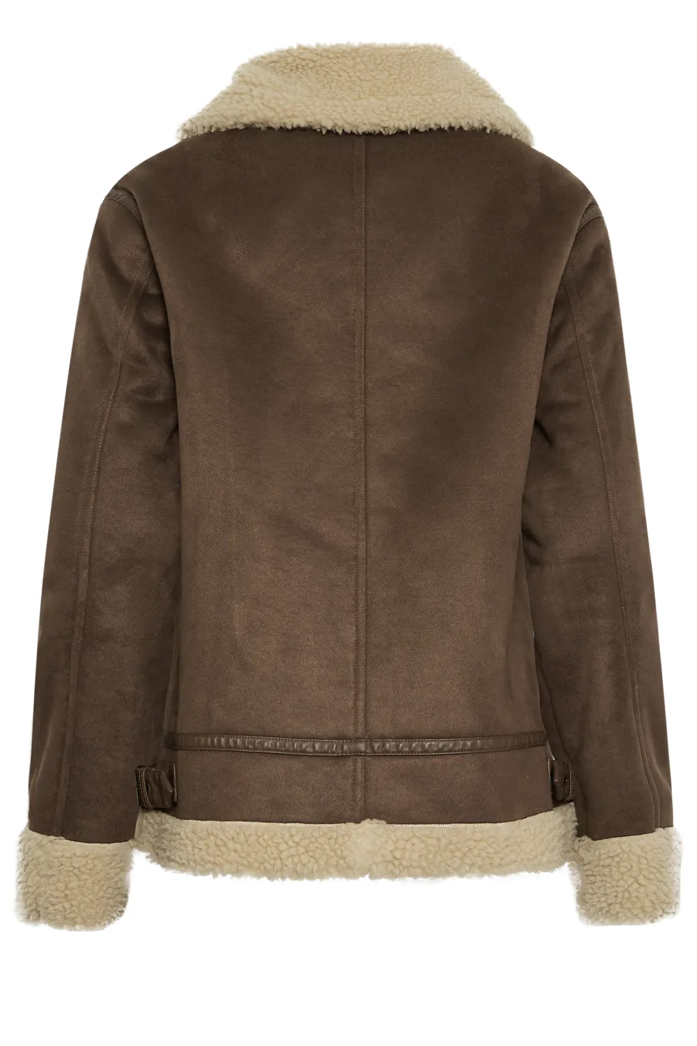 LTS Tall Brown Teddy Aviator Jacket