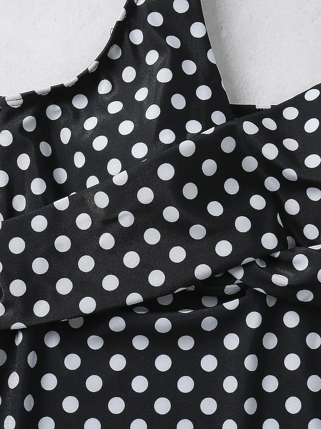 Women's Swimwear Tankini 2 Piece Normal Swimsuit Push Up Polka Dot Green Black Blue Purple Light Green Vest Bathing Suits Sports Casual Vacation / Summer / New / Padded Bras