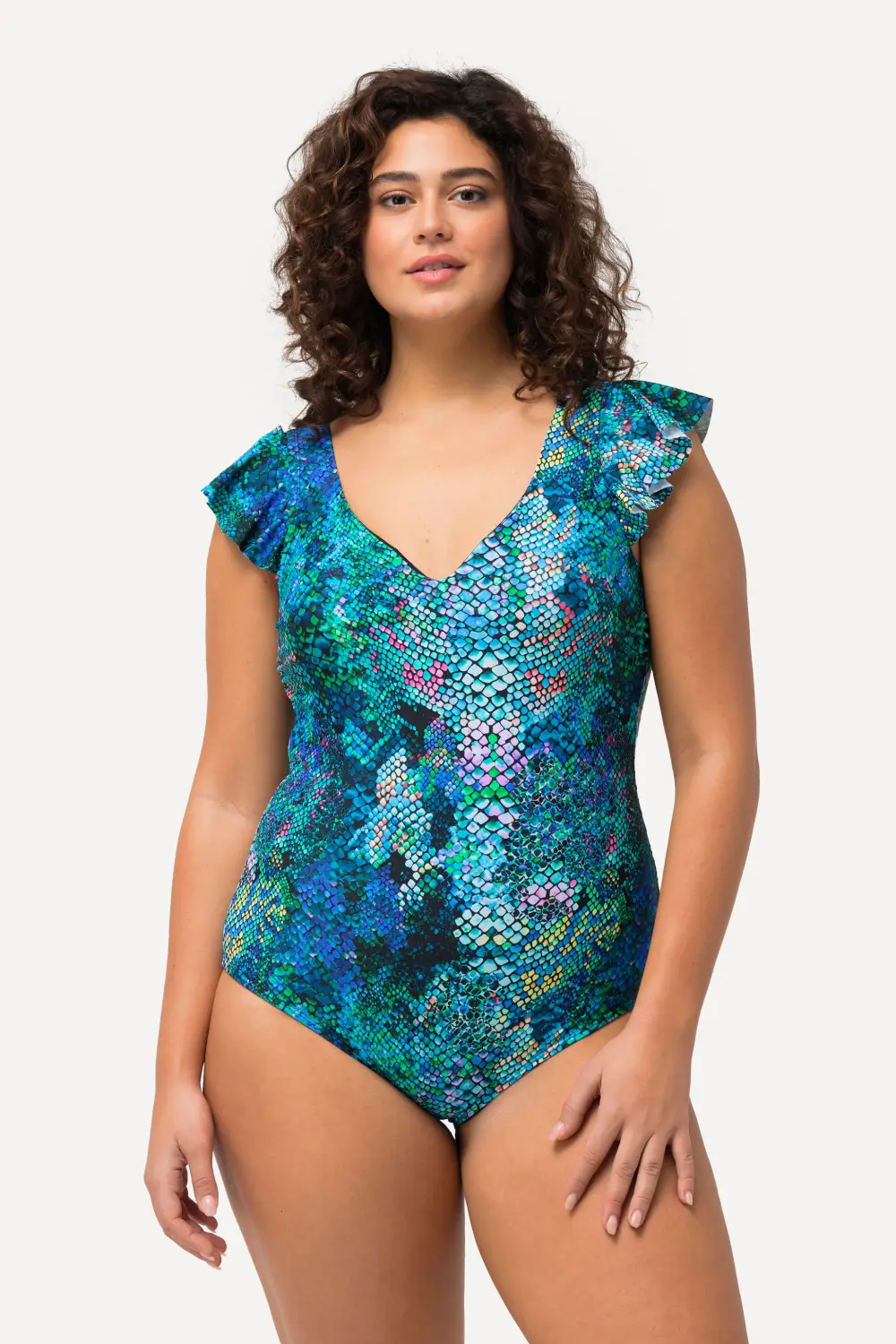 Badeanzug Schlange Volant Flügelärmel Softcups