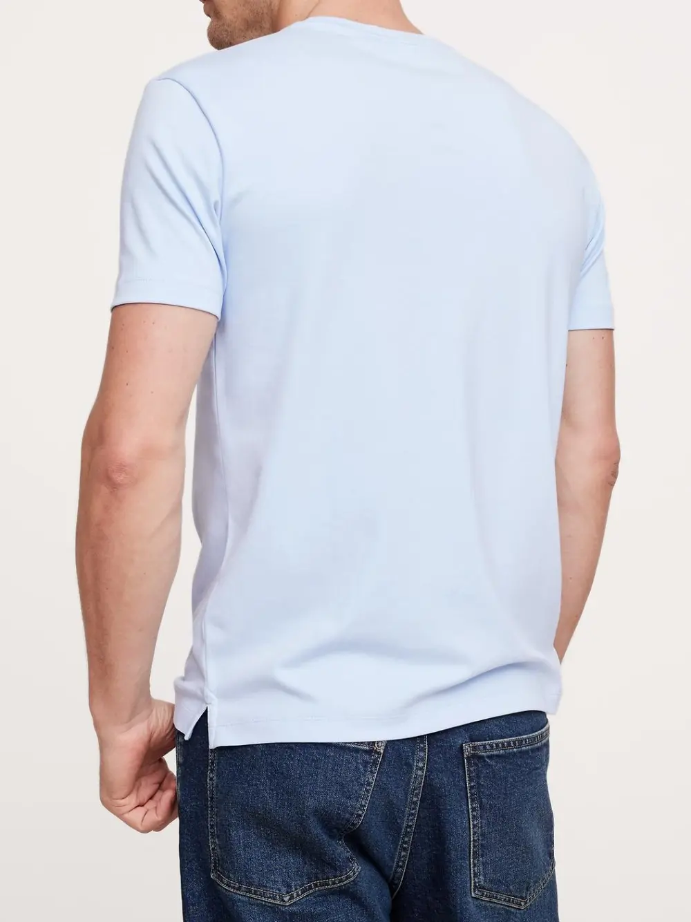 Men's Optic Blue Meditation Simple Cotton Short Sleeve