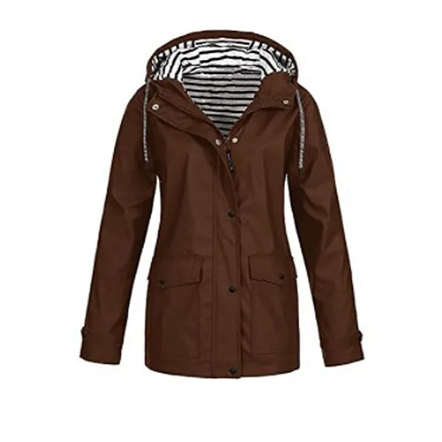 Women's Raincoat Waterproof Jacket Winter Windproof Trench Coat Fall Outdoor Hiking Jacket Winter Coat Zip up Hooded Jacket with Pocket Warm Outerwear Long Sleeve Pink Yellow White Gray