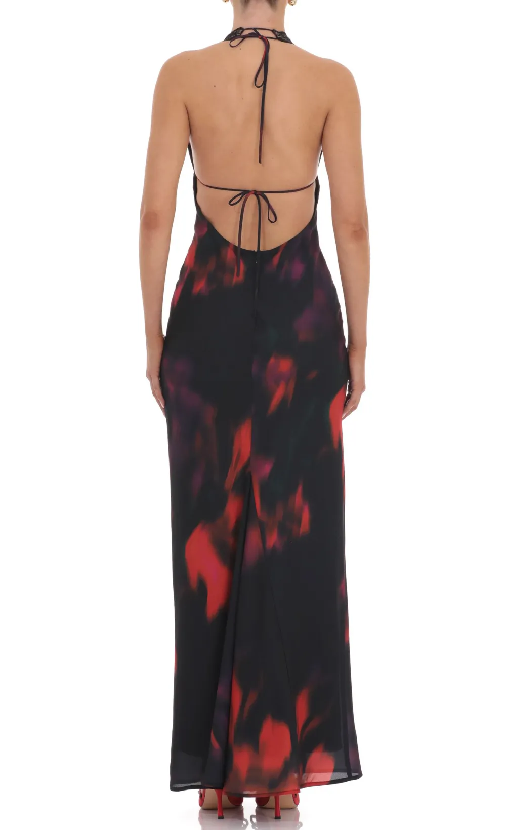 Swirl Lace Bust Maxi Dress in Multicolor Print