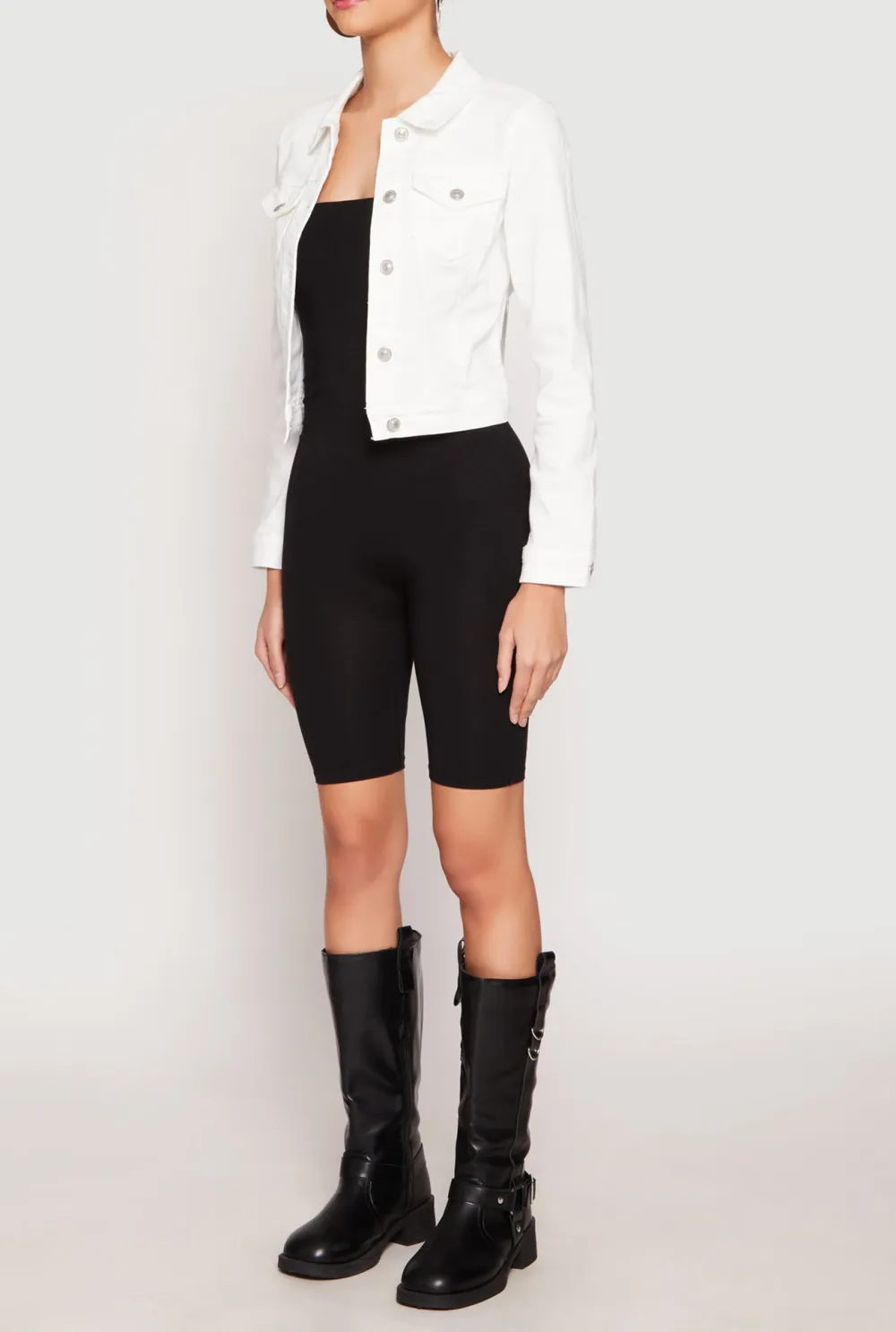 Collar And Crop Top Jacket