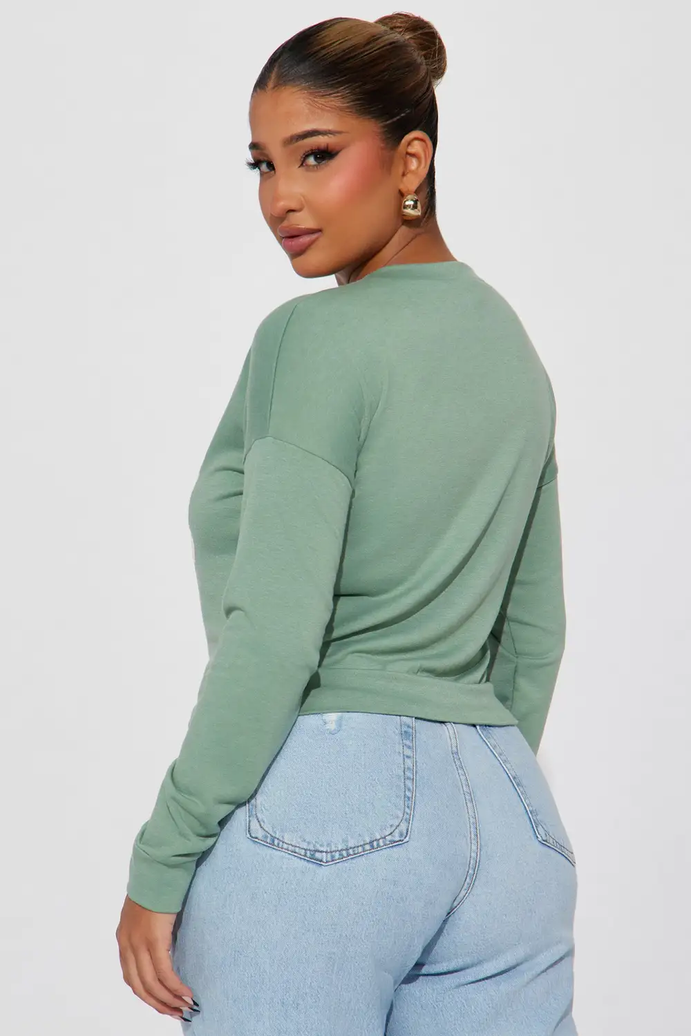 Flying To Paris Sweatshirt - Sage