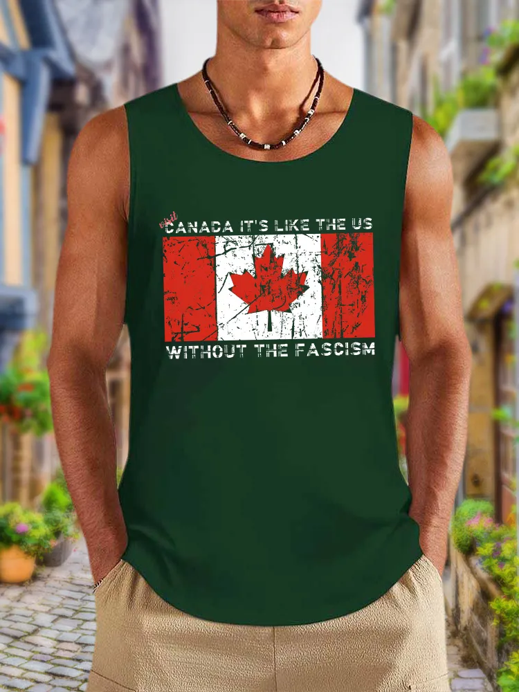 Men'S Visit Canada It'S Like The Us Without The Fascism We Will Never Yield To Tru.p Vest