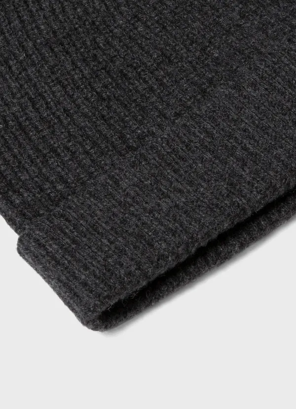 Cashmere Ribbed Beanie Hat