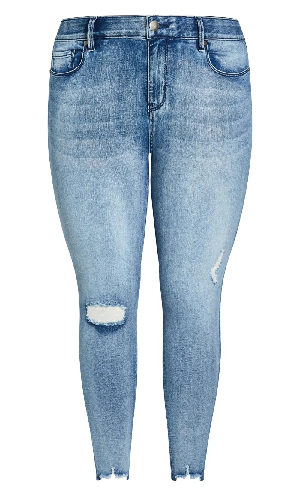 Evans Blue Light Wash Distressed Denim Skinny Jeans
