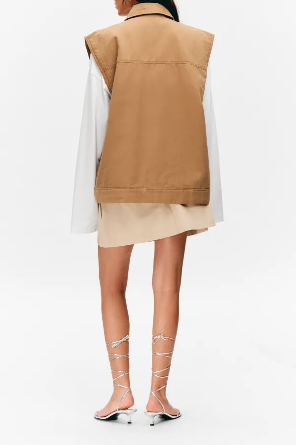 Canvas Zip Up Vest