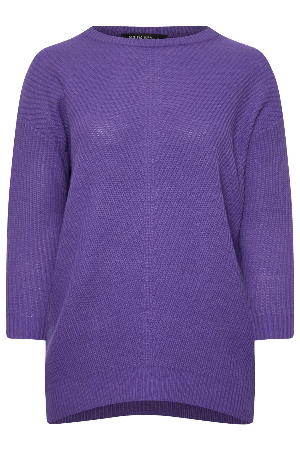 YOURS Curve Black & White Essential Knitted Jumper