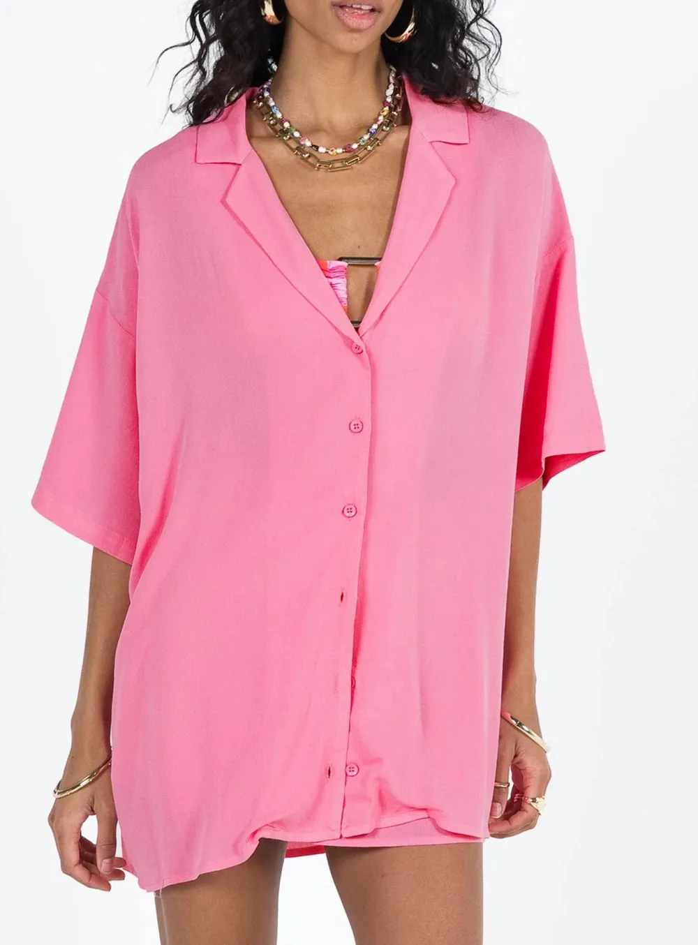 Colorful Abstract Print Short Sleeve Shirt