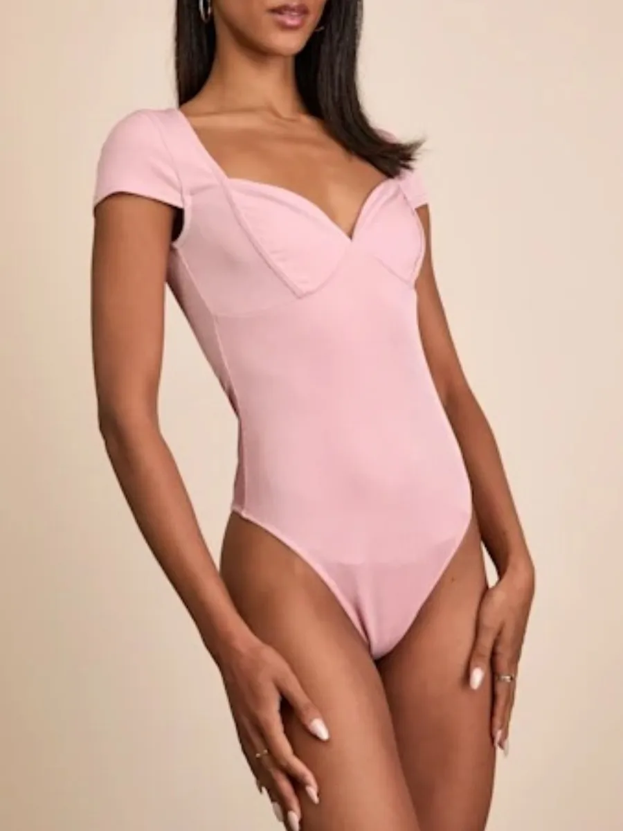 Casual Sweetheart Neck Bodysuit