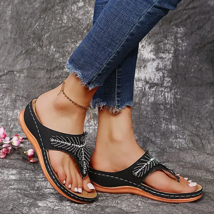 Classic Leather Orthopedic Flip-flop Sandals(⚡Clearance Sale)