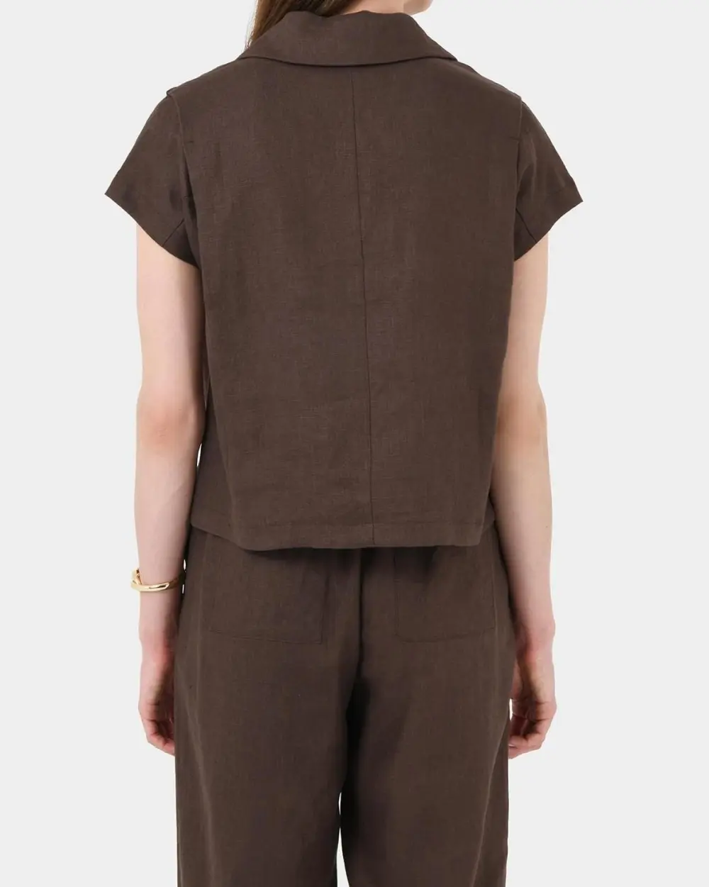 One Piece Collar Linen Collar Shirt