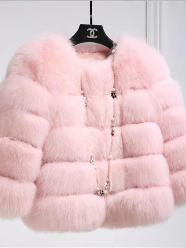 Women's Faux Fur Coat Active Elegant Comfortable Street Style Faux Fur Trim Outdoor Daily Wear Vacation Going out Faux Fur Short Coat Winter Fall Purple Pink Fuchsia Open Front Collarless Regular Fit