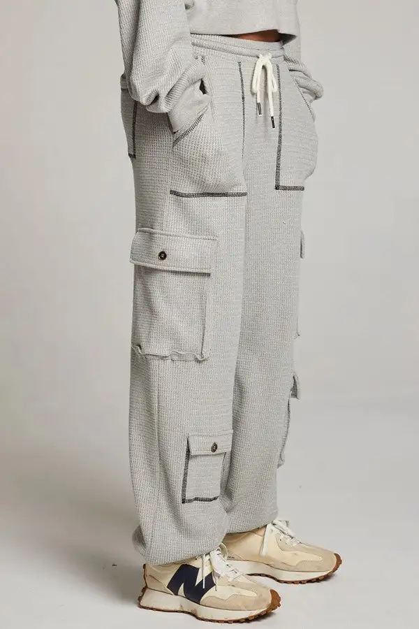 Heather Gray Fleece-Lined Cargo Joggers