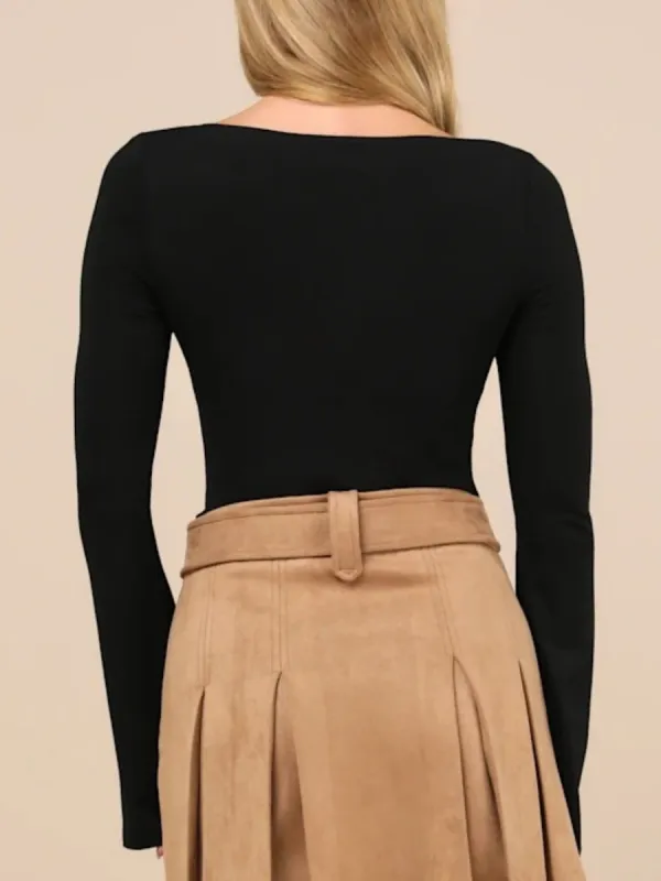 Cutout Long Sleeve Bodysuit