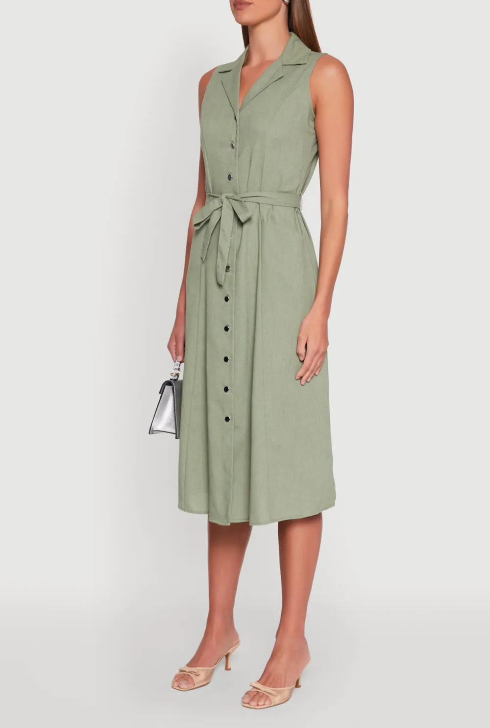 Sleeveless Flip Collar Dress