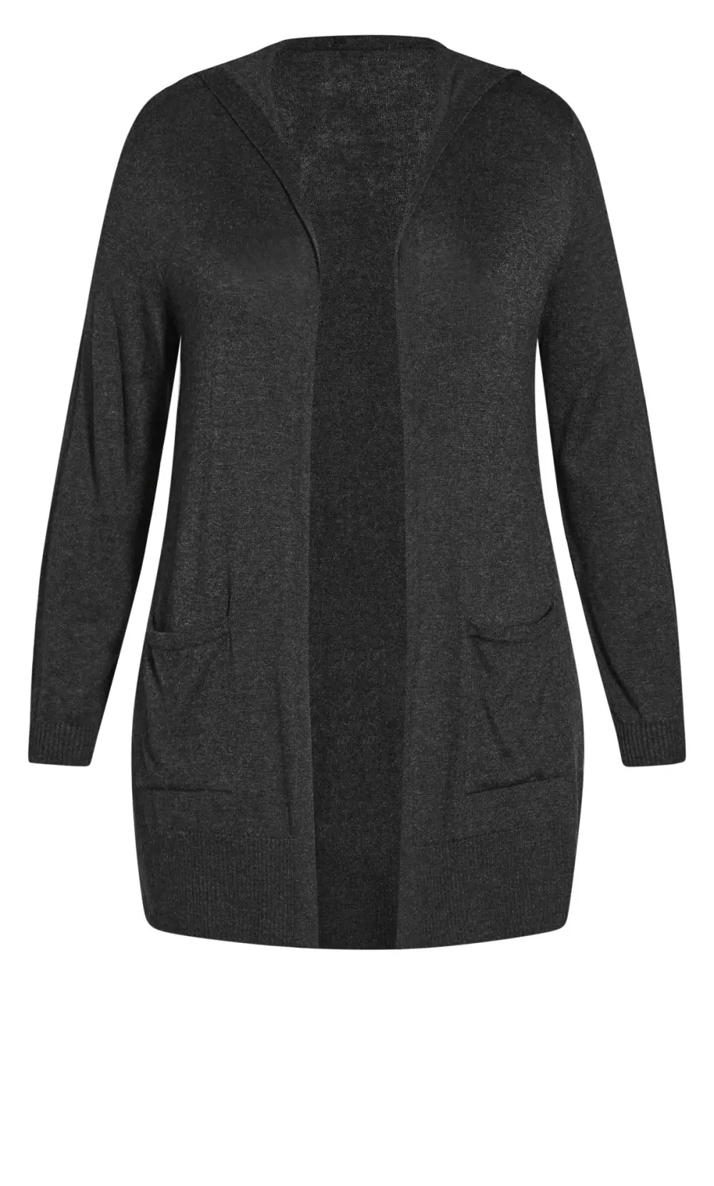 Evans Grey Hooded Cardigan