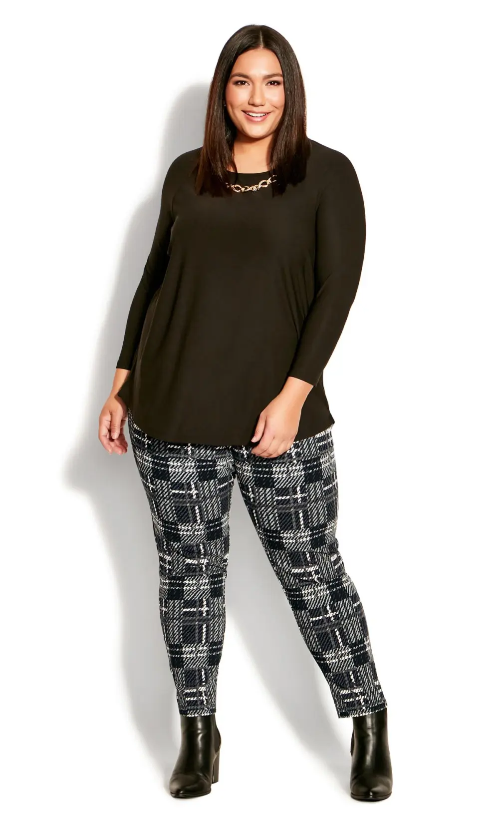 Evans Grey Jemma Check Pant