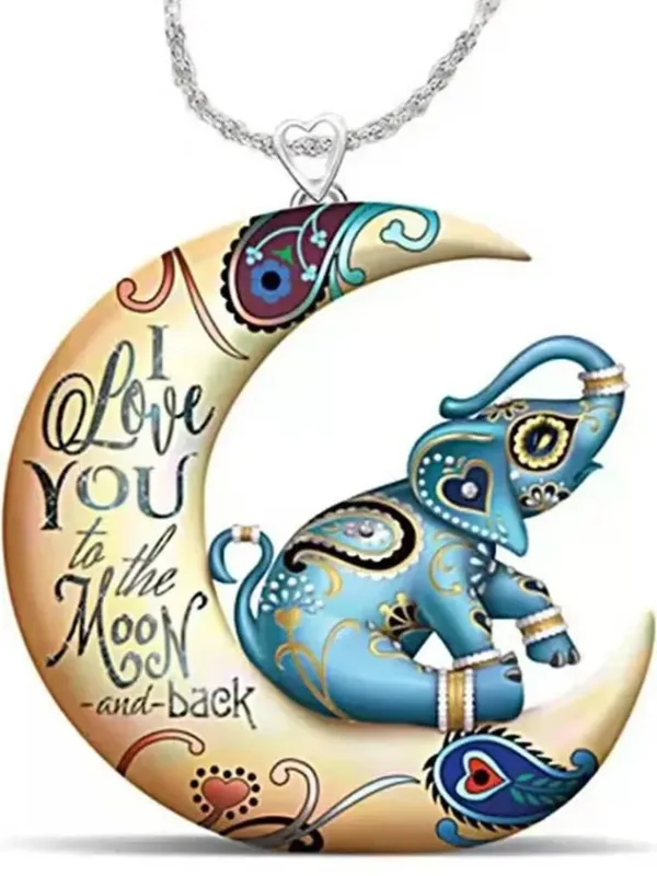 Moon Elephant Necklace