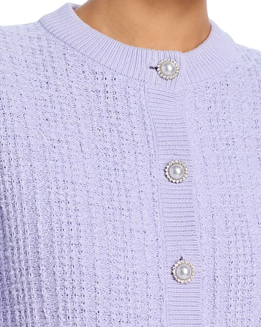 Cropped Silhouette Crewneck Cardigan