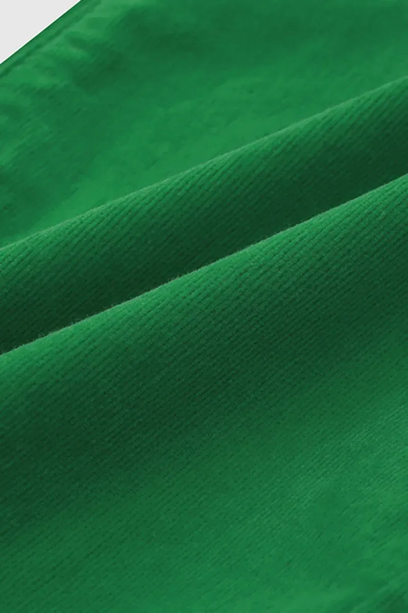 Corduroy Dual Button Zip Fly Low Waist Flare Pants