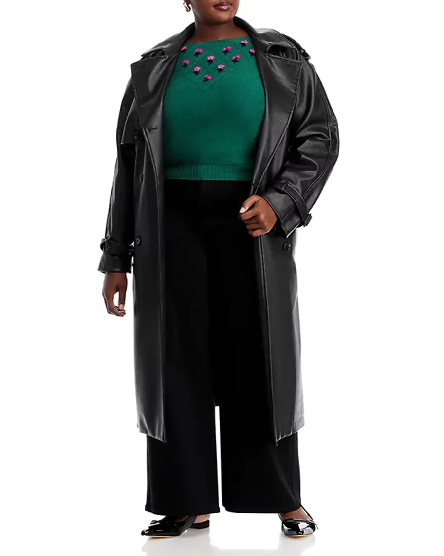 Puff Sleeve Embroidered Floral Cashmere Sweater