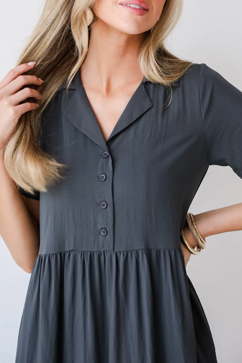 Stellar Sweetie Charcoal Tiered Maxi Dress