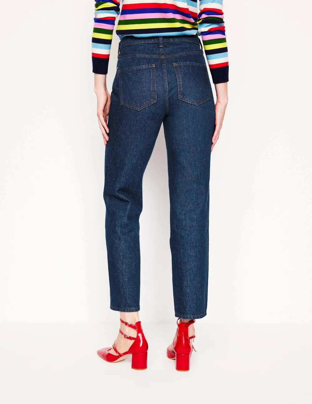 High Rise Straight Leg Jeans -Indigo