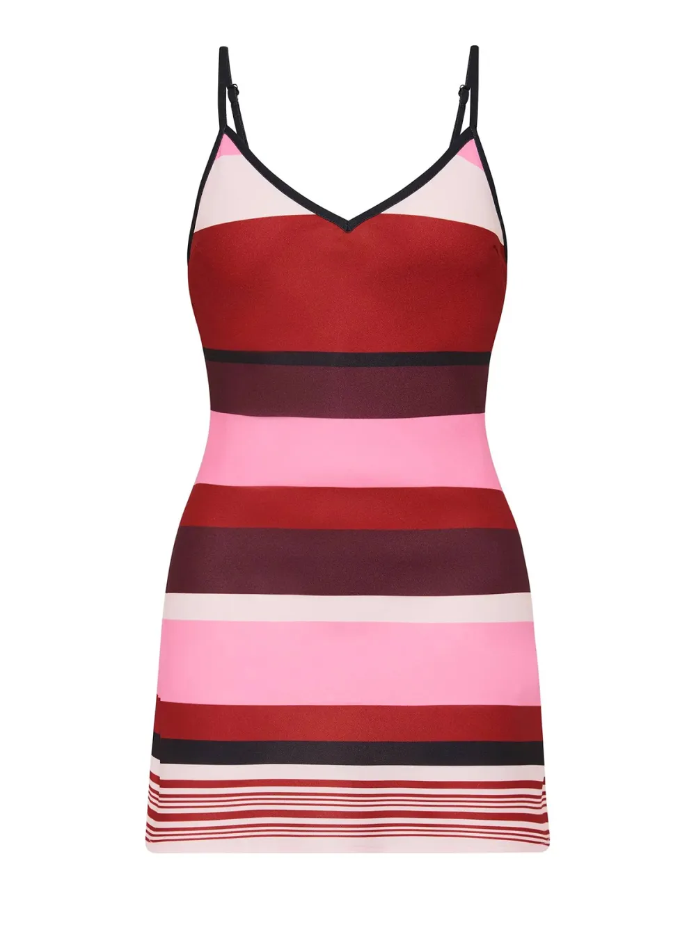 Casual Style Mini Dress Fuchsia Stripe