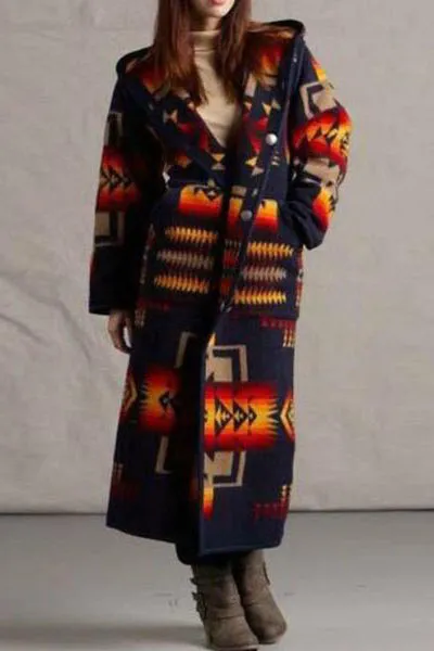 Vintange Western Style Hooded Coat