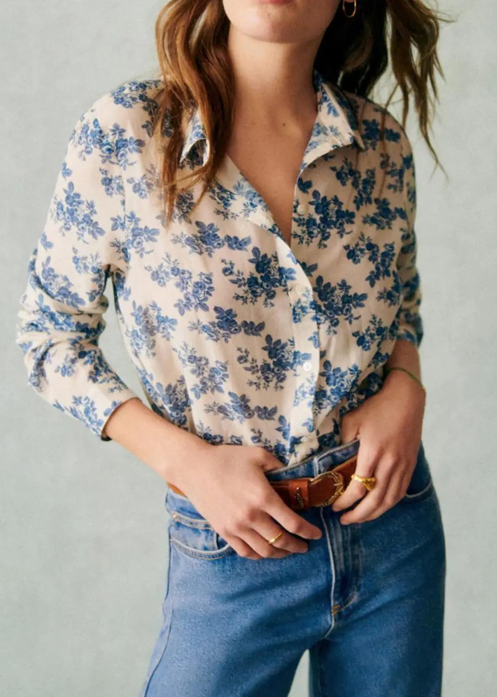 Colorful Floral Long-Sleeved Shirt