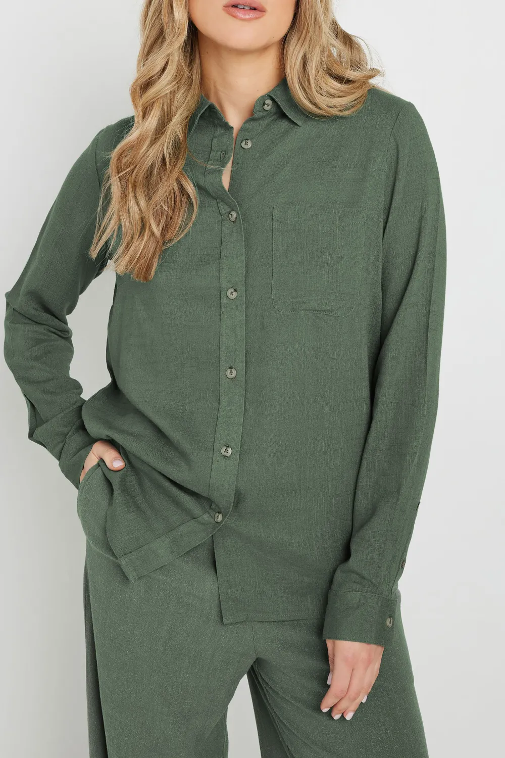 Solid Color Linen Shirt