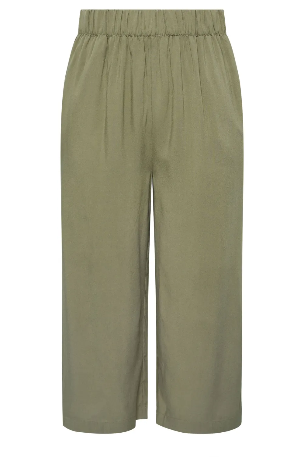 YOURS Curve Khaki Green Cropped Trousers