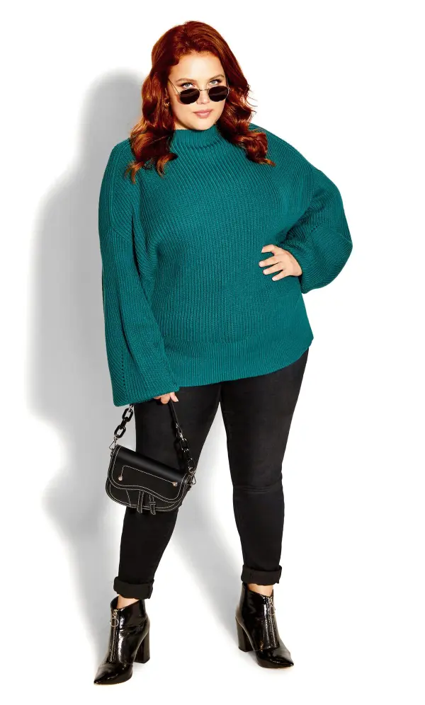 Evans Teal Blue Knitted Jumper