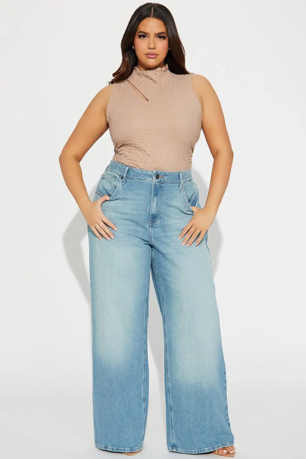 Nataly Textured Top - Taupe