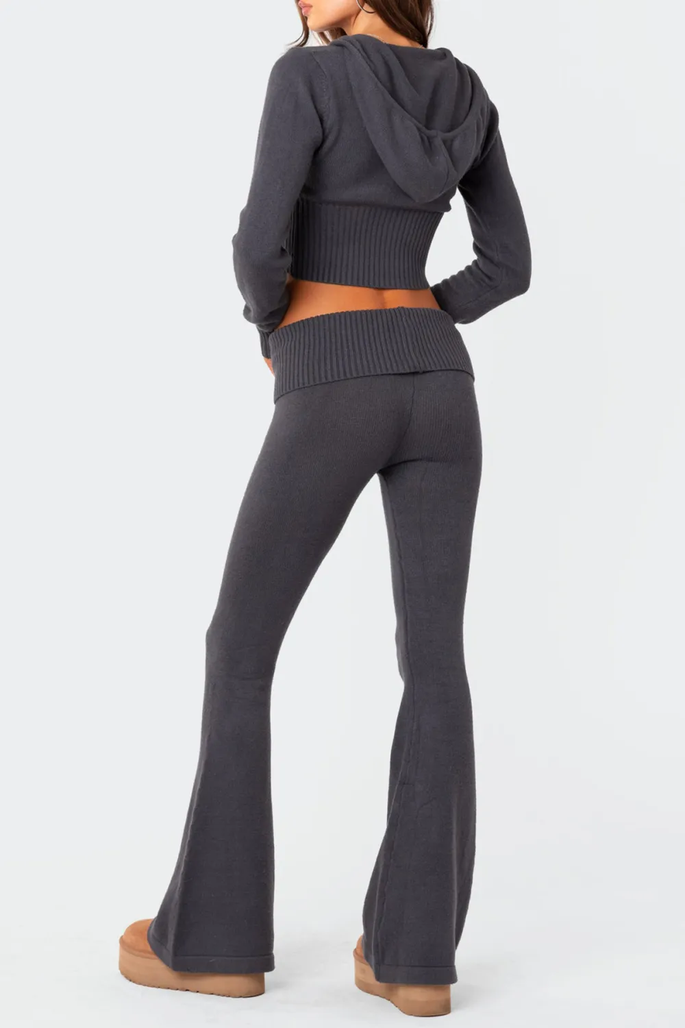 Knitted Hooded Cardigan