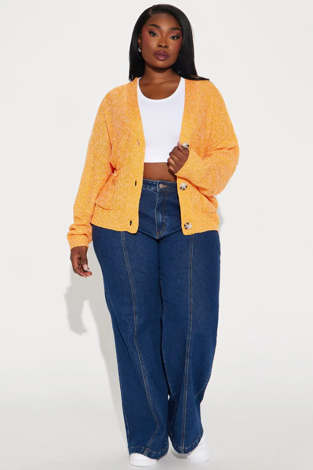 Audree Cardigan Sweater - Orange
