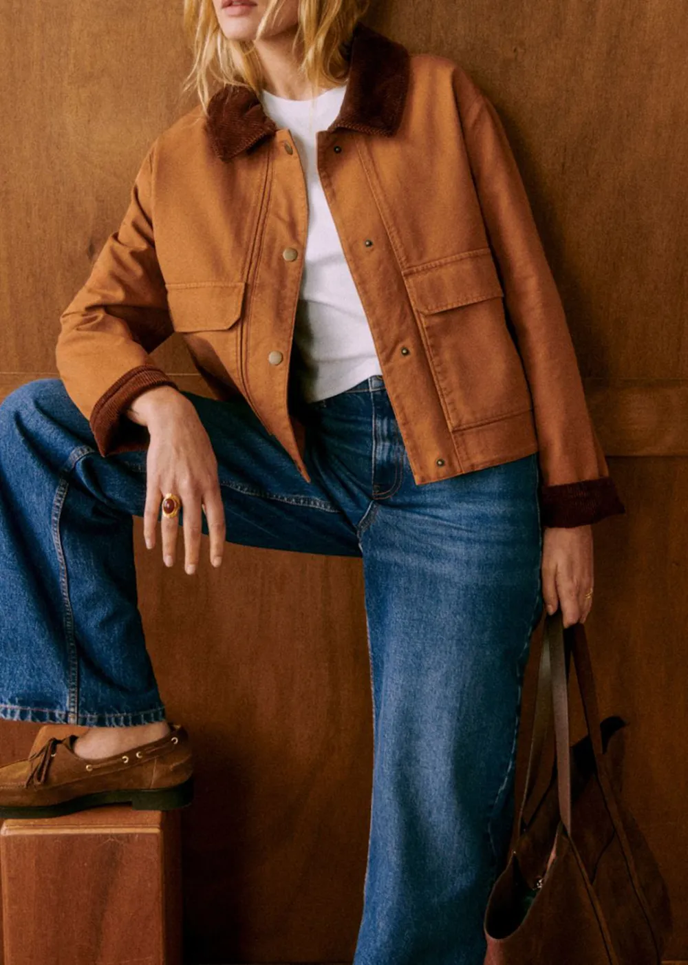 Apricot Short Denim Jacket