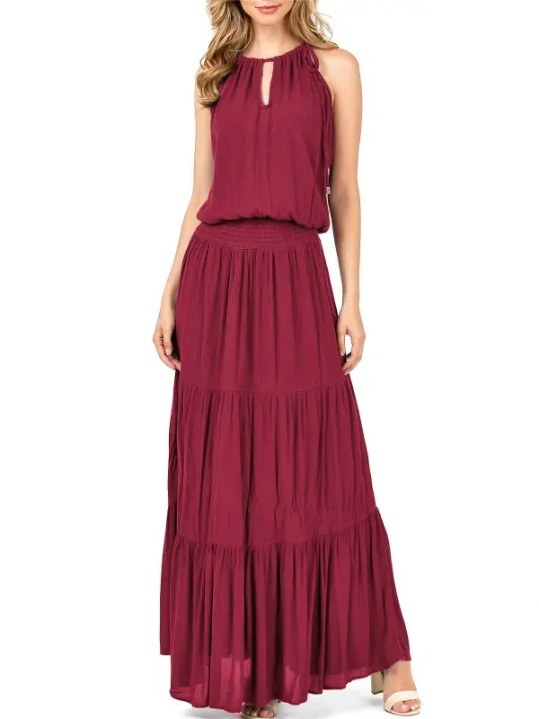 Tiered Halter Maxi Dress