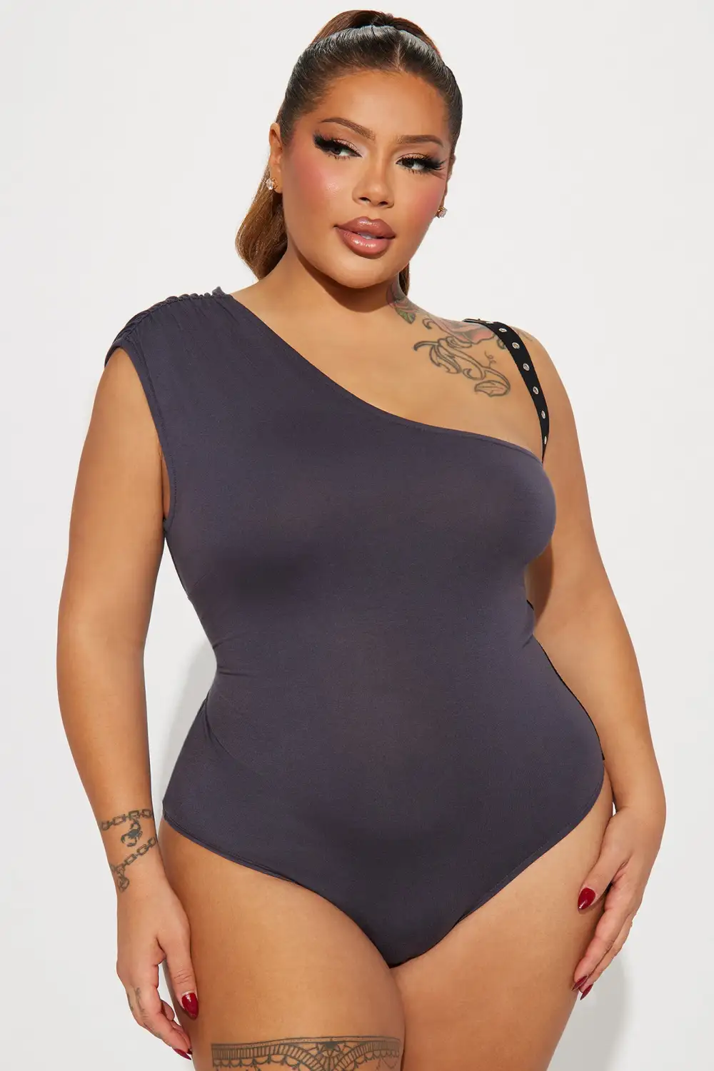 What Attitude Bodysuit - Charcoal