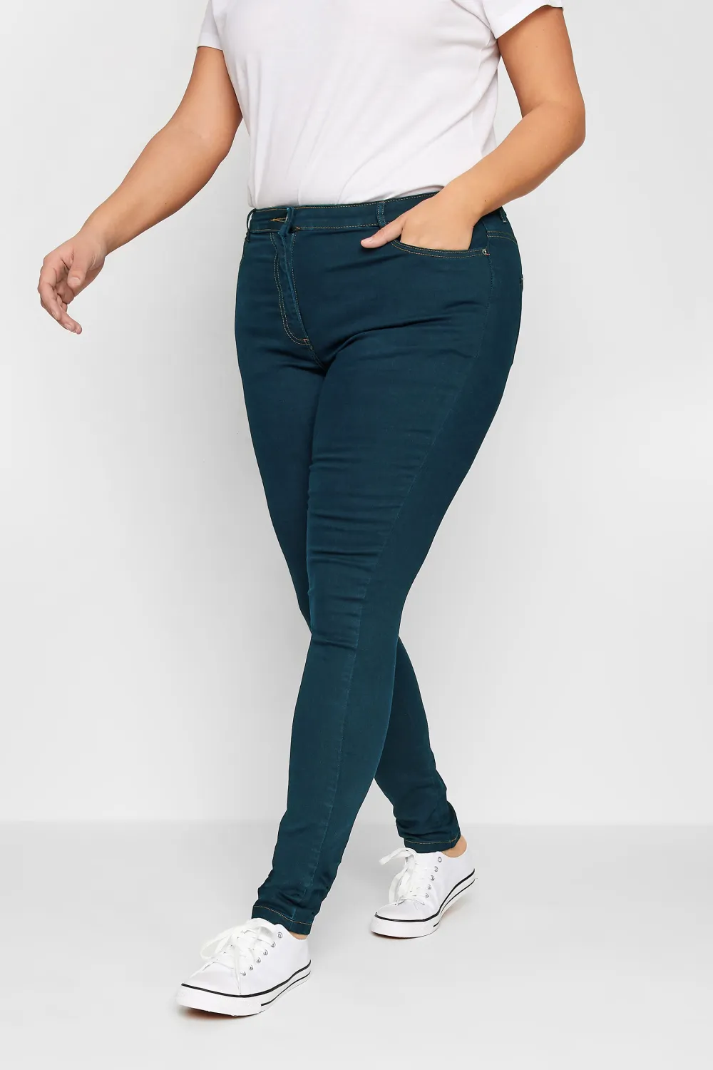 LTS Tall Dark Green AVA Stretch Skinny Jeans