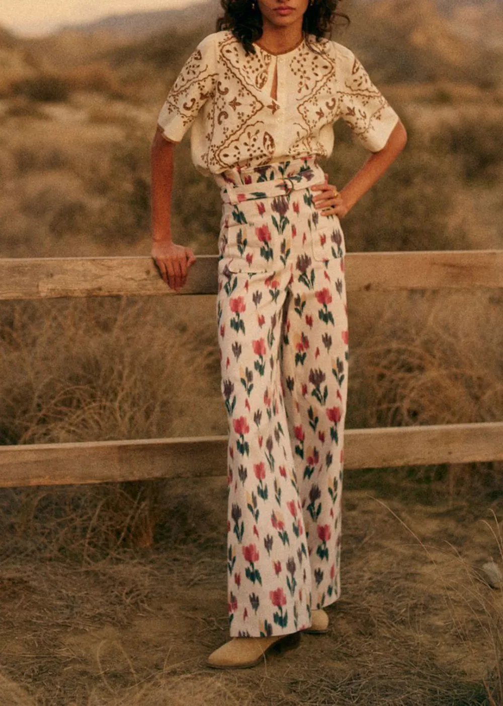 High Waist Ruffled Trousers