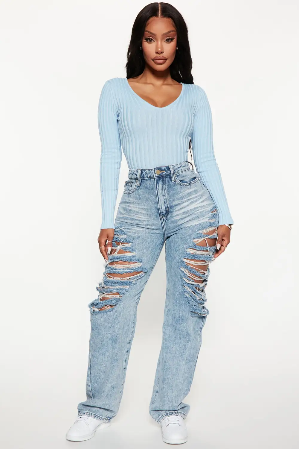 Kallan Knit Sweater Top - Blue