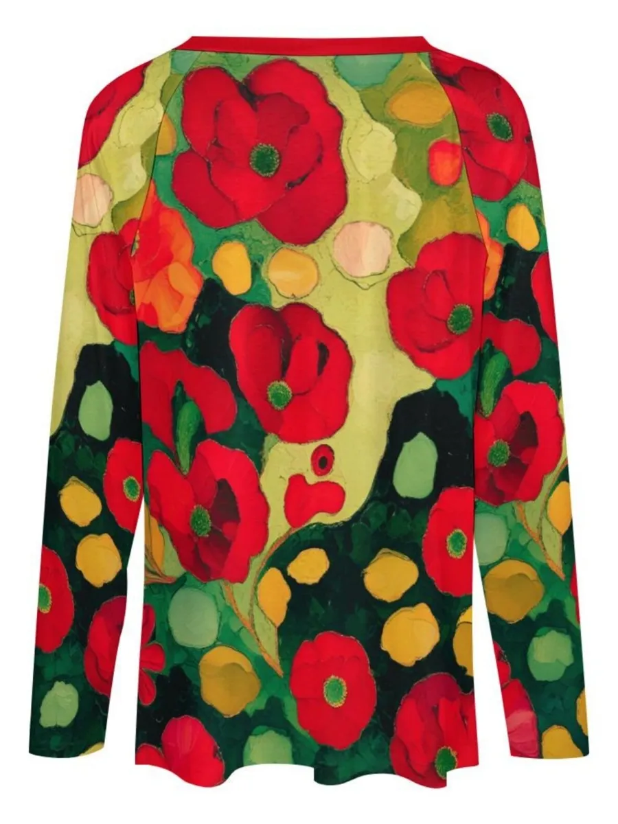 Art Floral Raglan T-Shirt