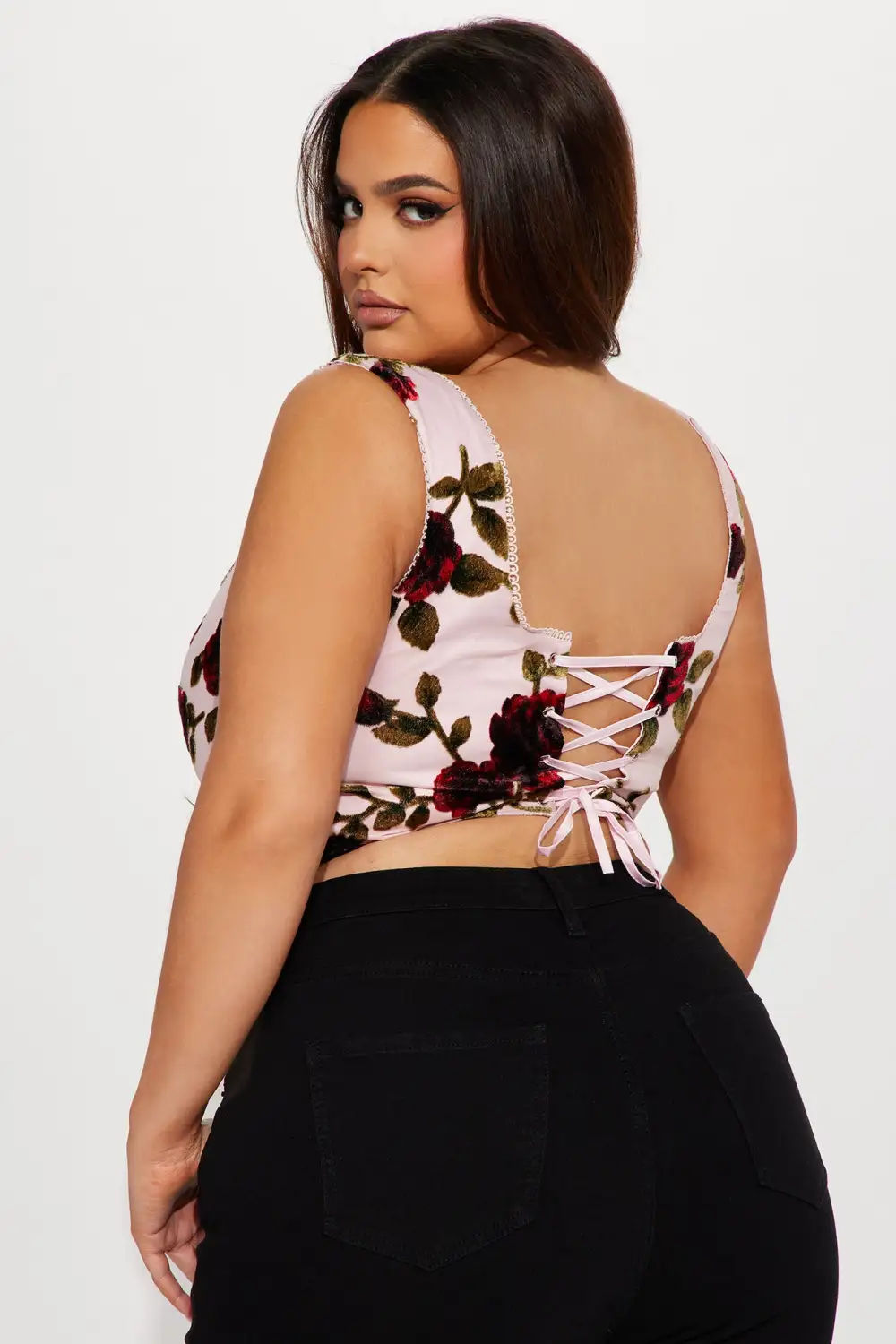 Gaia Floral Corset Top - Pink/combo